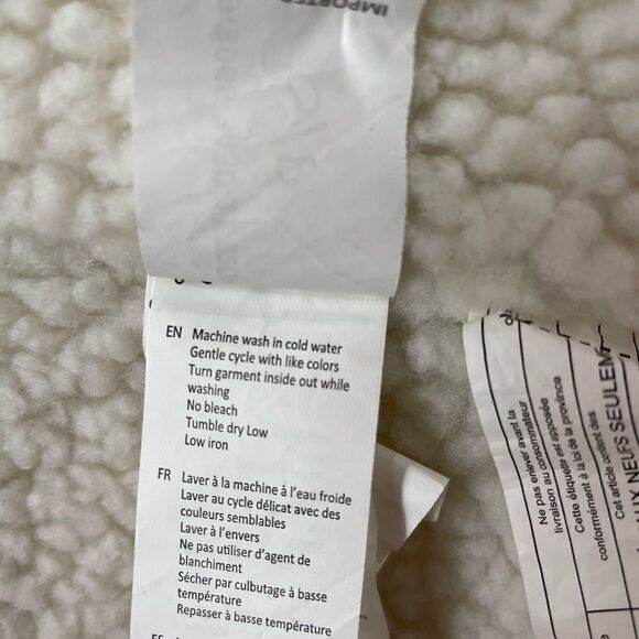 Off White Corduroy Jacket Sherpa lined SZ small - Picture 6 of 8